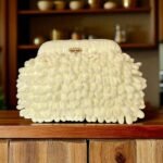 Χειροποίητη πλεκτή τσάντα Puffy XL χρώμα Εκρού-PL-127-62