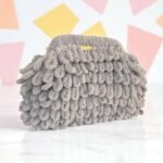 Χειροποίητη πλεκτή τσάντα Puffy χρώμα Γκρι ανοιχτο-PL-116-302