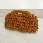 Χειροποίητη πλεκτή τσάντα Puffy χρώμα Καφέ-PL-116-321