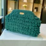 Χειροποίητη πλεκτή τσάντα Puffy χρώμα Σμαραγδί-PL-116-847patra πατρα