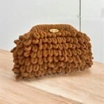 Χειροποίητη πλεκτή τσάντα Puffy χρώμα Καφέ-PL-116-321 - Image 2