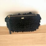 Χειροποίητη πλεκτή τσάντα φάκελος puffy χρώμα Μαύρο-PL-132 - Image 2