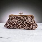 Τσάντα μεγάλη Κλατς animalprint χρυσό-TS-