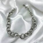 Βραχιόλι χοντρή αλυσίδα από ανοξείδωτο ατσάλι χρώμα ασημί-BR-