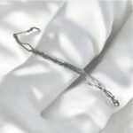 Βραχιόλι από ανοξείδωτο ατσάλι χρώμα ασημί-BR-398 - Image 2