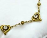 Βραχιόλι με καρδιές από ανοξείδωτο ατσάλι χρώμα χρυσό-BR-390 - Image 2