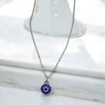 Κολιέ μάτι από ανοξείδωτο ατσάλι χρώμα ασημί-K-