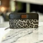 Γυναικείο Δερμάτινο πορτοφόλι animalprint με 2 φερμουάρ-P-1161 - Image 2