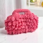 Χειροποίητη πλεκτή τσάντα Puffy MINI χρώμα Ροζ/Φούξια-PL-120-377