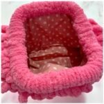Χειροποίητη πλεκτή τσάντα Puffy MINI χρώμα Ροζ/Φούξια-PL-120-377 - Image 2