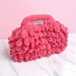 Χειροποίητη πλεκτή τσάντα Puffy MINI χρώμα Ροζ/Φούξια-PL-120-377 - Image 3