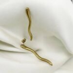 Σκουλαρίκια κρεμαστά από Ανοξείδωτο ατσάλι χρώμα χρυσό-SK-740 - Image 2