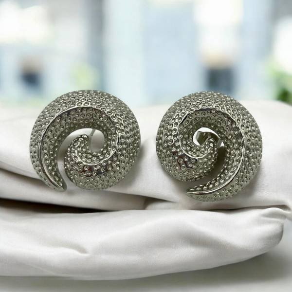 Σκουλαρίκια σαλιγκάρι από Ανοξείδωτο ατσάλι χρώμα ασημί-SK-