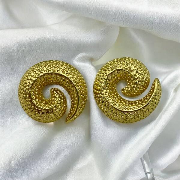 Σκουλαρίκια σαλιγκάρι από Ανοξείδωτο ατσάλι χρώμα χρυσό-SK-