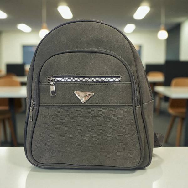 Ευρύχωρο σακίδιο πλάτης suede Γκρι χρώμα-TS-1177