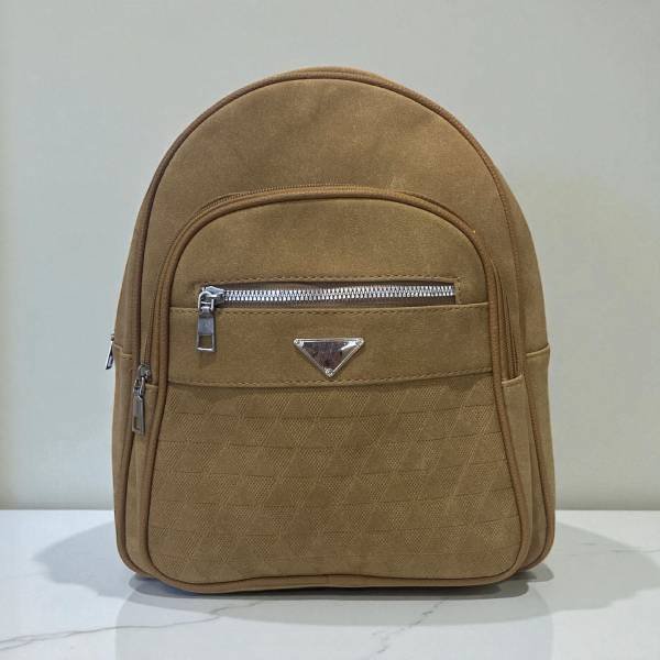 Ευρύχωρο σακίδιο πλάτης suede Ταμπά ανοιχτό χρώμα-TS-1177