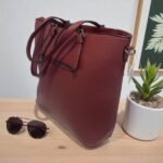 Ευρύχωρη Τσάντα ώμου  χρώμα Μπορντό-TS-1180 - Image 2