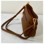 Τσαντάκι ώμου και χιαστί suede χρώμα Ταμπά-TS-1184 - Image 2