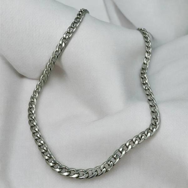 Αλυσίδα για το λαιμό από ανοξείδωτο ατσάλι χρώμα ασημί-K-704