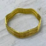 Βραχιόλι χειροπέδα σετ 6 τεμάχια από ανοξείδωτο ατσάλι χρώμα χρυσό-BR-424 - Image 2