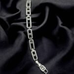 Βραχιόλι ατσάλινο με ζιργκον χρώμα ασημί-BR-