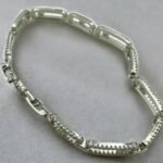 Βραχιόλι ατσάλινο με ζιργκον χρώμα ασημί-BR-433 - Image 2