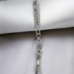 Βραχιόλι ατσάλινο με ζιργκον χρώμα ασημί-BR-433 - Image 3