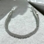 Βραχιόλι από ανοξείδωτο ατσάλι με ζιργκον χρώμα ασημί-BR-