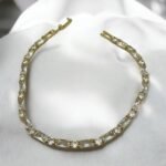 Βραχιόλι από ανοξείδωτο ατσάλι με κρυσταλλάκια χρώμα χρυσό-BR-