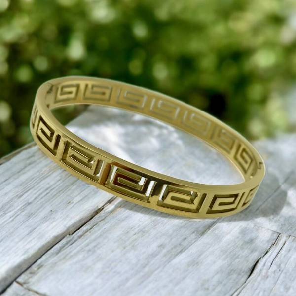 Βραχιόλι Χειροπέδα από ανοξείδωτο ατσάλι χρώμα χρυσό-BR-