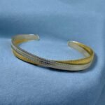 Βραχιόλι Χειροπέδα από ανοξείδωτο ατσάλι δίχρωμη χρυσό/ασημί-BR-