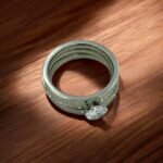 Δαχτυλίδι τριπλό μονόπετρο από ανοξείδωτο ατσάλι χρώμα ασημί-D-294 - Image 2