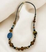 Χειροποίητο Κολιέ με χάντρες και πέτρες χρυσό χρώμα-Κ-706 - Image 3