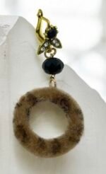 Σκουλαρίκια κρεμαστά γούνινα χειροποίητα animalprint-SK-798 - Image 2