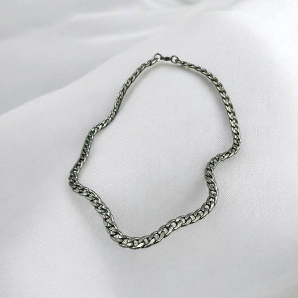 Αλυσίδα για το λαιμό από ανοξείδωτο ατσάλι χρώμα ασημί-