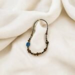 Χειροποίητο Κολιέ με χάντρες και πέτρες χρυσό χρώμα-Κ-706 - Image 2