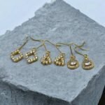 Σκουλαρίκια Σετ 3 ζευγάρια από Ανοξείδωτο ατσάλι με ζιργκον χρώμα χρυσό-SK-PATRA πατρα