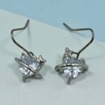 Σκουλαρίκια Σετ 3 ζευγάρια από Ανοξείδωτο ατσάλι με ζιργκον χρώμα ασημί-SK-765 - Image 4