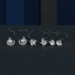 Σκουλαρίκια Σετ 3 ζευγάρια από Ανοξείδωτο ατσάλι με ζιργκον χρώμα ασημί-SK-ΠΑΤΡΑ PATRA