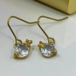 Σκουλαρίκια Σετ 3 ζευγάρια από Ανοξείδωτο ατσάλι με ζιργκον χρώμα χρυσό-SK-765 - Image 2