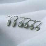 Σκουλαρίκια Σετ 3 ζευγάρια από Ανοξείδωτο ατσάλι με ζιργκον χρώμα ασημί-SK-