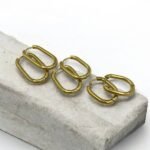 Σκουλαρίκια Σετ 3 ζευγάρια κρικάκια από Ανοξείδωτο ατσάλι,χρώμα χρυσό-SK-769 - Image 2