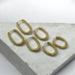 Σκουλαρίκια Σετ 3 ζευγάρια κρικάκια από Ανοξείδωτο ατσάλι,χρώμα χρυσό-SK-