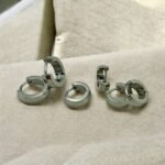 Σκουλαρίκια Σετ 3 ζευγάρια κρικάκια από Ανοξείδωτο ατσάλι,χρώμα ασημί-SK-