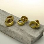 Σκουλαρίκια Σετ 3 ζευγάρια κρικάκια από Ανοξείδωτο ατσάλι,χρώμα χρυσό-SK-772 - Image 2