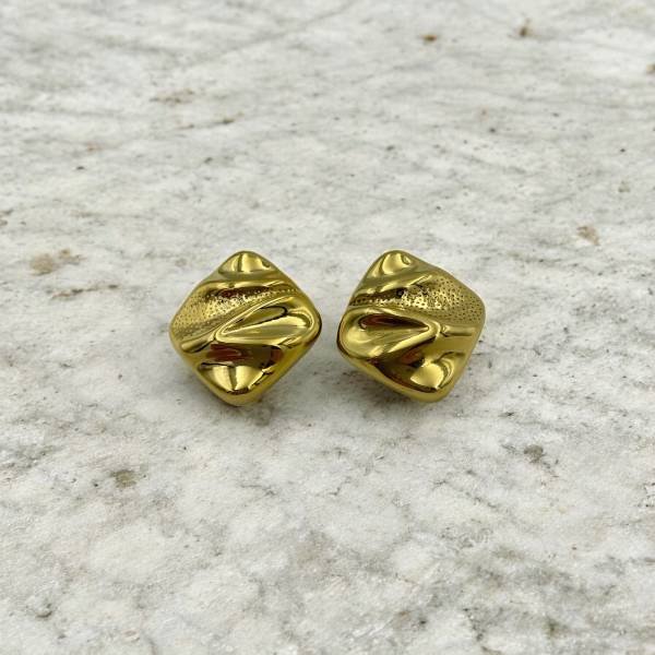 Σκουλαρίκια με ΚΛΙΠ από ανοξείδωτο ατσάλι χρώμα χρυσό-SK-