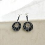 Σκουλαρίκια κρεμαστά γούνινα χειροποίητα animalprint-SK-