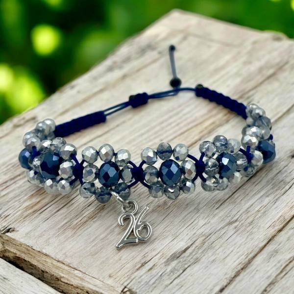 Χειροποίητο βραχιόλι Γούρι 2026 με πέτρες αιματίτη και χάντρες-BG-