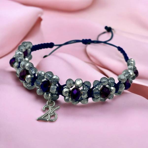 Χειροποίητο βραχιόλι Γούρι 2026 με πέτρες αιματίτη και χάντρες-BG-