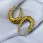 Σκουλαρίκια κρίκος από ανοξείδωτο ατσάλι χρώμα χρυσό-SK-